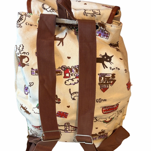 Ella and Elly Canvas Kitty Cat Backpack | EUC | OS - Picture 3 of 5